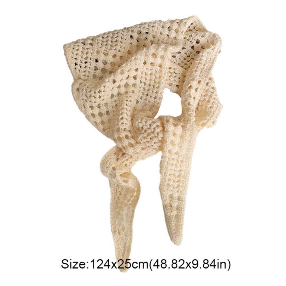 Y2k Design Balletcore Shawl Hollow Knitted Headscarf Retro Triangle Scarf  Female Fashion