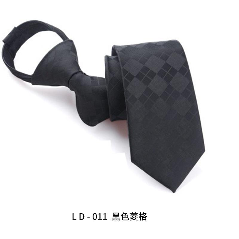 Wind Dress Jacquard Polyester Zipper Tie Men'S Business Occupation Easy To Pull Lazy Tie