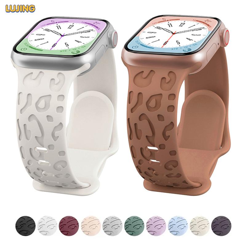 Силиконовый ремешок с гравировкой для Apple Watch — гибкий, легкий, разных цветов