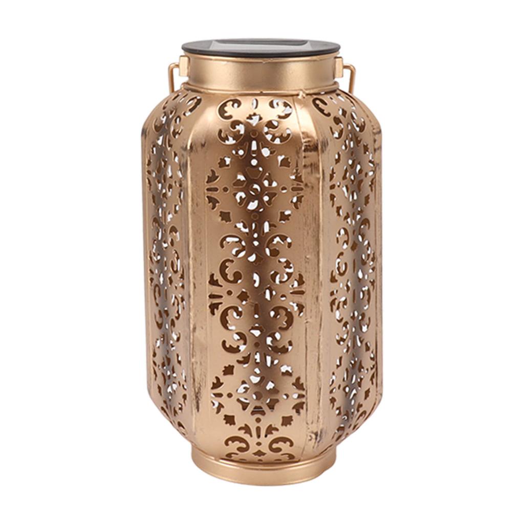 Светодиодный солнечный фонарь, водонепроницаемые подвесные металлические лампы, небольшой шестиугольный фонарь для газона, крыльца, заднего двора