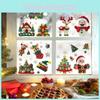 Static Cling Christmas Sticker Snowman Christmas Tree Decor Set Festive Display
