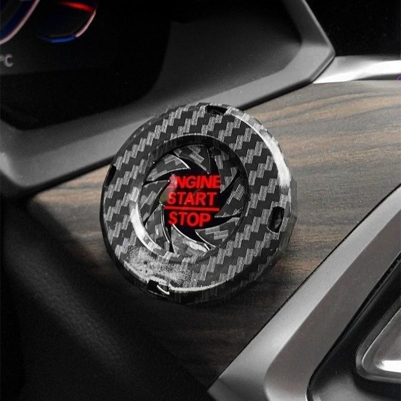 For One Button Start Stop Car Decorative Ring Cover Black ABS Universal Push Engine Protection Car Interior