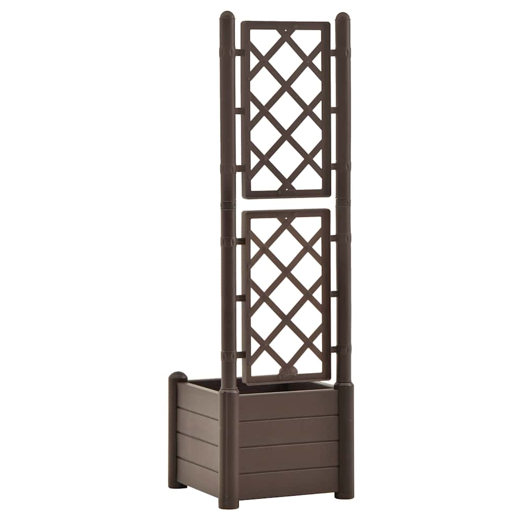 vidaXL Pflanzkübel mit Spalier 43x43x142 cm PP Mokka