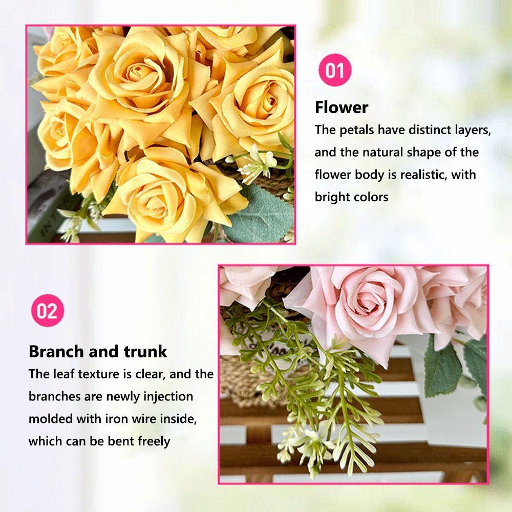 Multicolor Artificial Flower Rose Silk Petal Faux Rose Flower NEW Flower Bouquet  Party Supplies