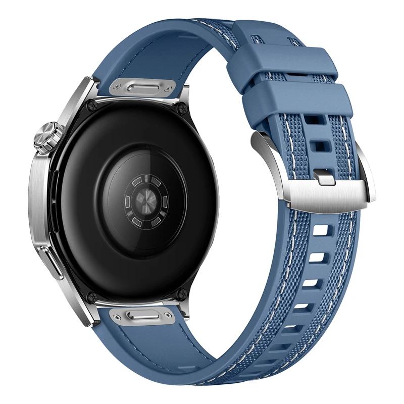 Ремешок 22 мм Подходит для Huawei Watch 5 46 мм Мягкий и прочный Силиконовый Нейлоновый сменный браслет для GT5 GT4 46 мм/WATCH Ultimate