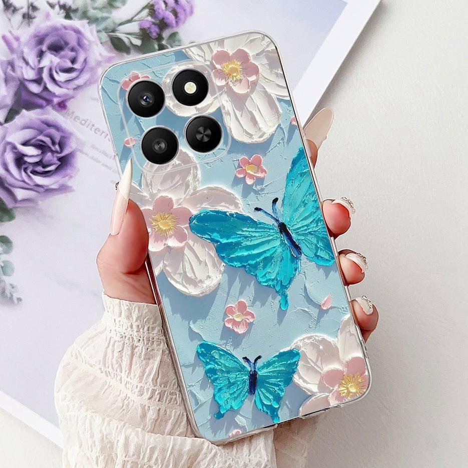 Чехол для Honor 400 Smart 5G LGN-NX1 Роскошный чехол с рисунком бабочки Мягкий силиконовый чехол для Honor X7d HonorX7d Honor400 Smart Сумки