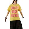 GUCCI Graphic Printed Short Sleeve Shirt Yellow (Unisex) T-Shirts 615044 XJEHN 7269
