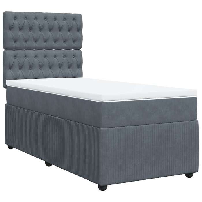 Maison Exclusive - Sommier à lattes de lit avec matelas Gris foncé 100x200 cm