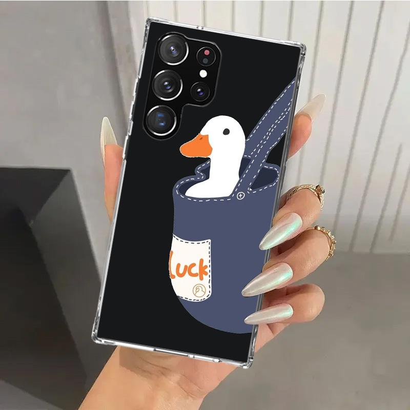 Мультяшная Утка Гусь Игровой Чехол для Телефона для Samsung Galaxy S26 S24 S23 Ultra S25 Edge S22 S21 Plus S20 FE + Мягкий Печатный Чехол Funda Ga
