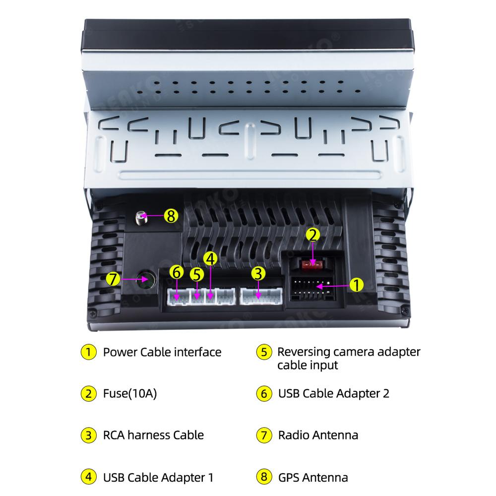 Reakosound 7'' Android Car Radio CarPlay Universal Car Gps Screen Adjustable 2 DIN Car Stereo Radio Navigation Player Head Unit