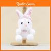 Rabbit Wearing Bow Plush Pendant Cartoon Toy Doll Bag Keychain Pp Filling Cotton