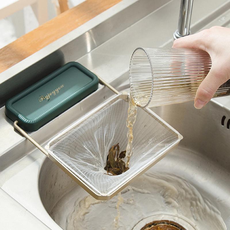 Подставка-фильтр для раковины Кухонная складная Сетчатый мешок для отходов пищи Подставка Сетка для мусора Полка Защита от засоров Сетчатый мешок для мусора