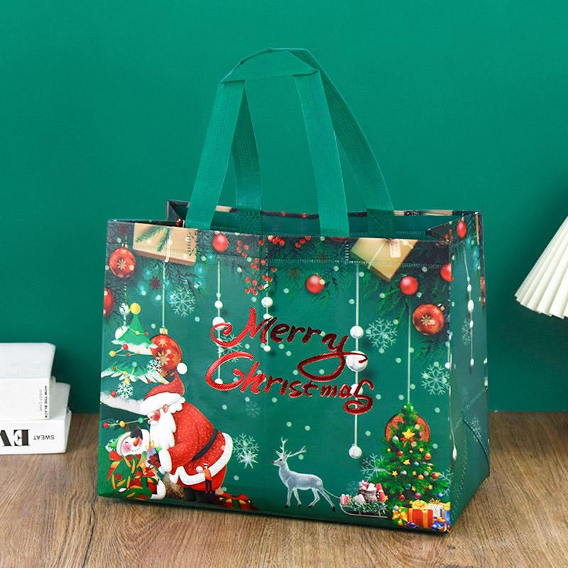 1pc Merry Christmas Gifts Bags Santa Elk Non-woven Candy Gift Packaging Tote Bag Xmas New Year Party Decor Noel Shopping Pouch