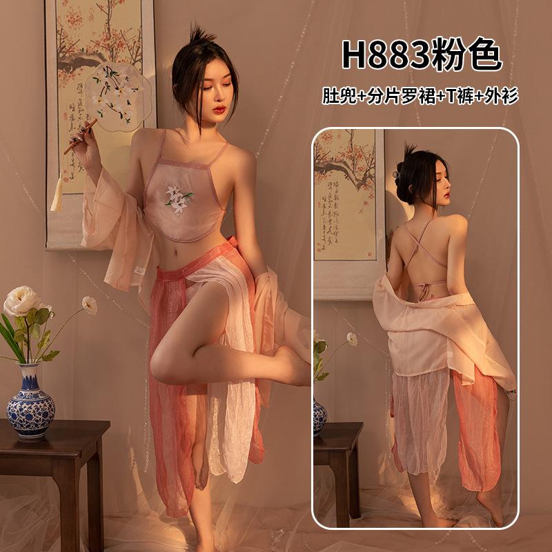 Adult erotic underwear ancient cheongsam pajamas large size sexy temptation flirting free passion hanfu suit