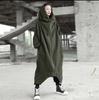 Women's Spring and Autumn Extra Long Hooded Sweatshirt Personalized Street Knee High Loose Jacket