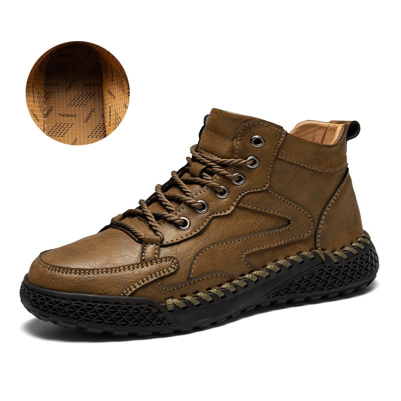 Сапоги из спилковой кожи ручной работы, мужская обувь, удобные ботильоны для мужчин, повседневная обувь, обувь для работы на открытом воздухе