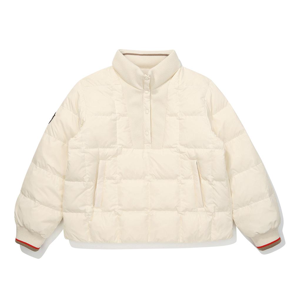Malbon Golf Women'S Square Quilted Semi-Over Down Anorak Cream (Woman)