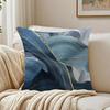 Blue Gold Wave-Shaped Pattern Pillow Case Double-Sided Plush Sofa Cushion Covers Organic Breathable Invisible Zipper
