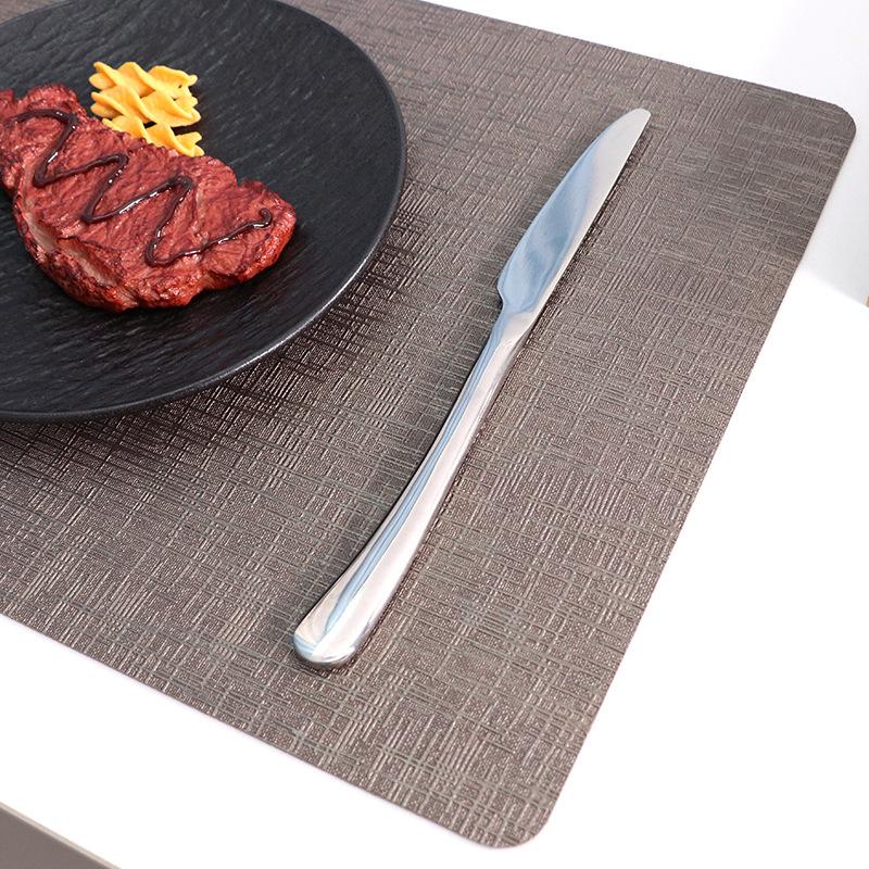 Gold-threaded leather placemats, heat-insulated, heat-resistant, Western dining table mats, waterproof and oil-resistant Christmas coaster bowl mats
