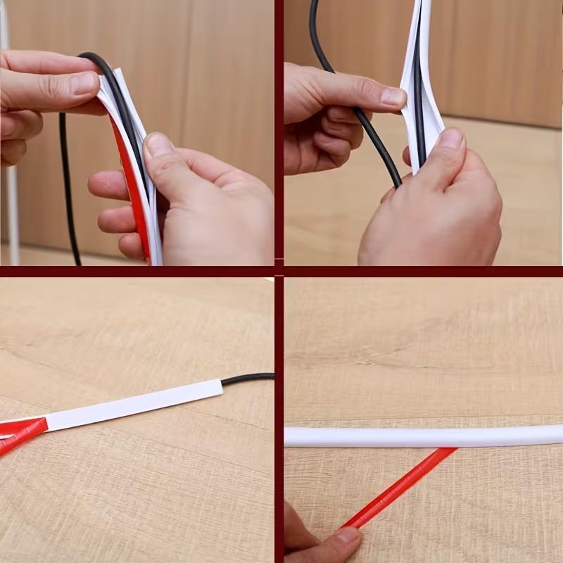 PVC Cable Tray Exposed Installation Self Adhesive Invisible Decoration Household Cable Network Cable Concealment Soft Tray