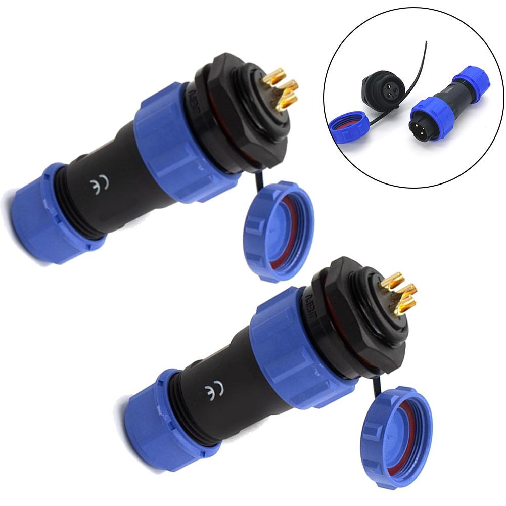 2PCS SP13 3PIN IP68 Waterproof Aviation Connector Panel Mount Header and Socket