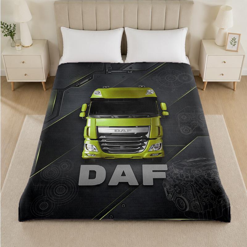 DAF Print Flannel Blanket Cozy Lightweight Plush Throw Blanket For Bed Sofa Household Use