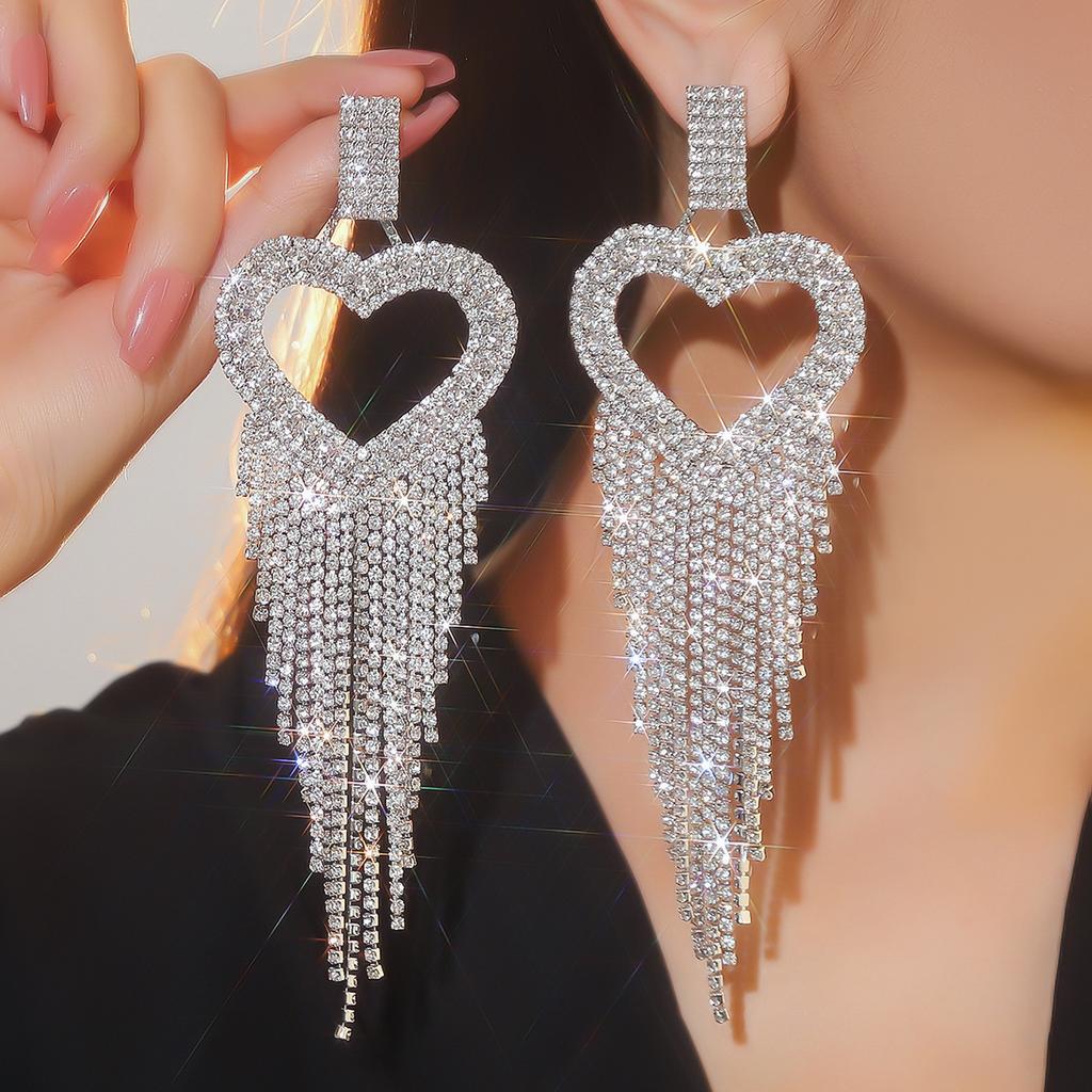 Heavy Industry Luxury Long Fringed Love Earrings