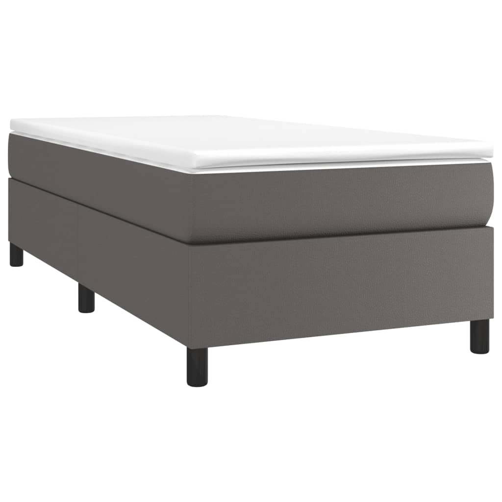 vidaXL Boxspringbettgestell Grau 100x200 cm Kunstleder