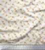 White Japan Crepe Satin Fabric Rose Floral Print Sewing Fabric Metre 42 Inch