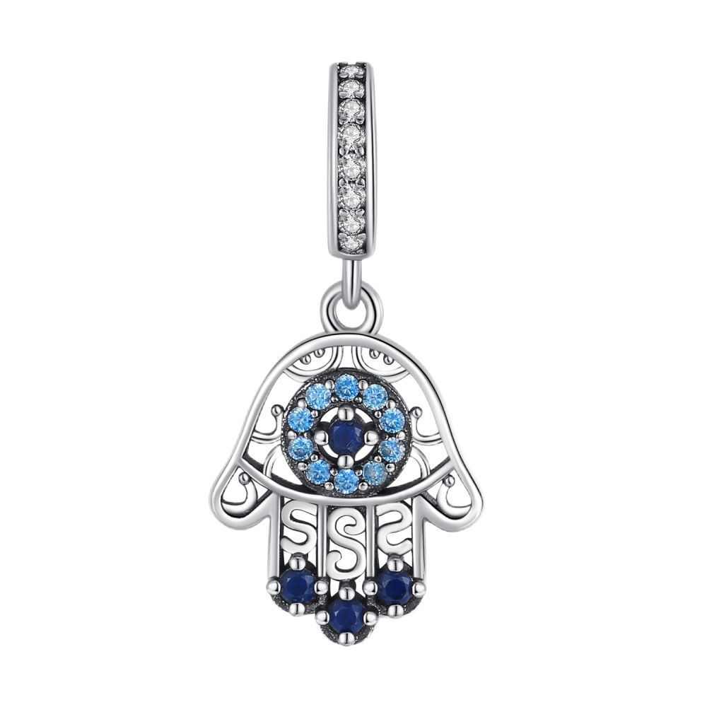 Silver 925 Blue Red Evil Eye Charm Beads Fit Original BraceletsBag Keychain Charms Beads Pendant Diy Women Jewelry Gift