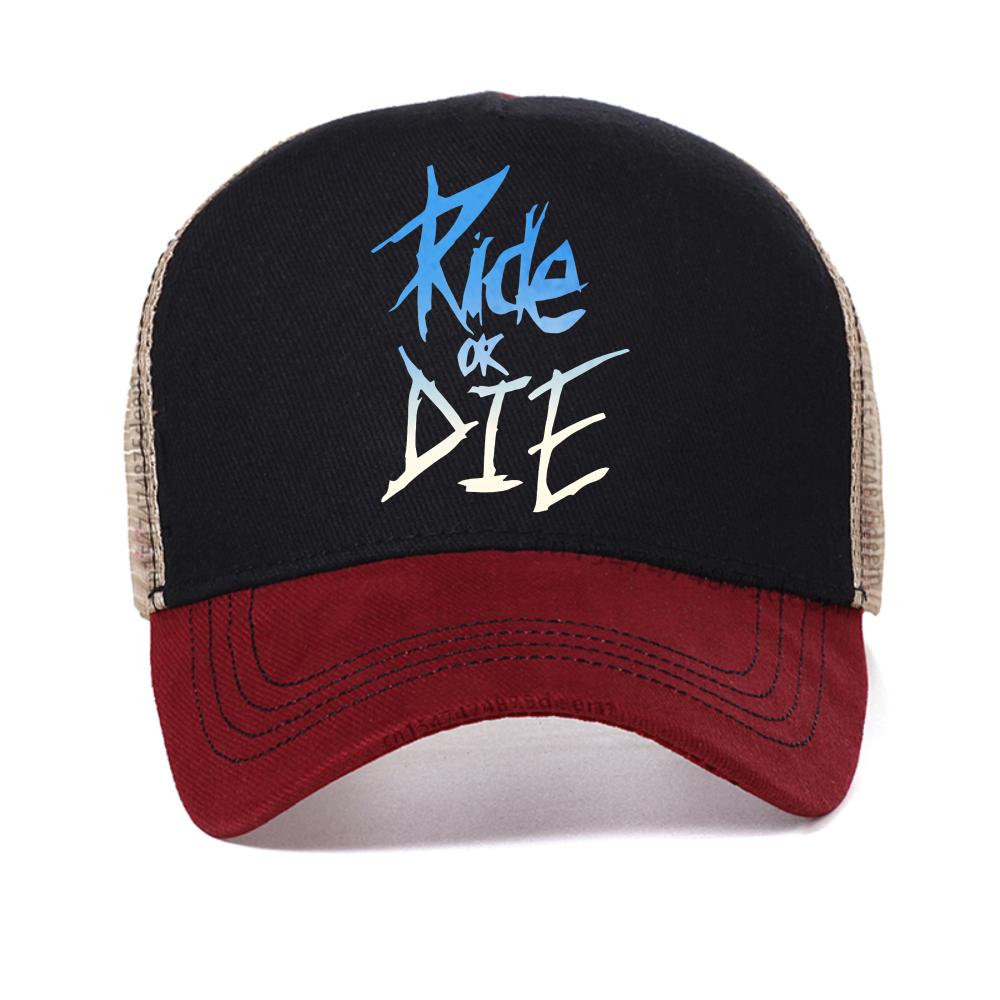 Унисекс Худи с Графическим Принтом Букв Ride or Die Бейсболка с Козырьком Повседневный Спортивный Уличный Хип-Хоп Шапка Модная Сетчатая Кепка Snapback