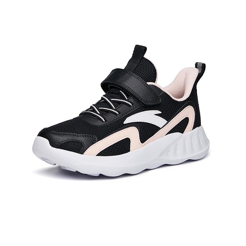 Anta Детские кроссовки из ткани, простые, универсальные, легкие, амортизирующие, низкие, детские, цвет черный, розовый, белый A322135568A-1