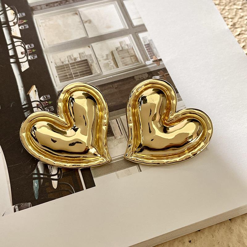 Металлические серьги, золотые серьги, легкая роскошь на осень и зиму, ощущение высокого класса, золотые серьги в гонконгском стиле с уникальным темпераментом для женщин