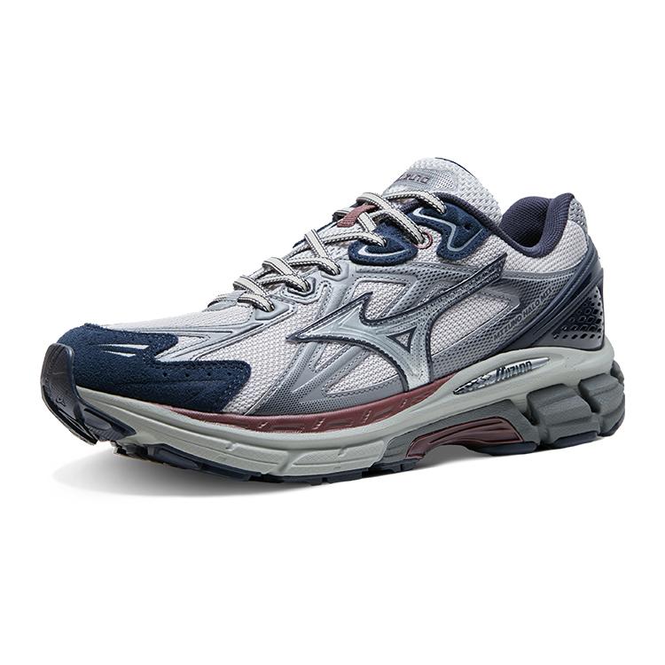 Mizuno Halo Mix Ретро Удобные Нескользящие Прочные Низкие Кроссовки Унисекс Кроссовки Серый Синий D1GH240812