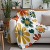 Vibrant Retro Floral Fleece Throw Blanket Sofa Bed Decorative Cushion Cover Gift