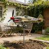 Shark Mouth Warplane Wind Spinner Metal Weather Vane Kinetic Shark Fighter Windmill Sculpture Outdoor Garden Yard Patio Lawn Decoration