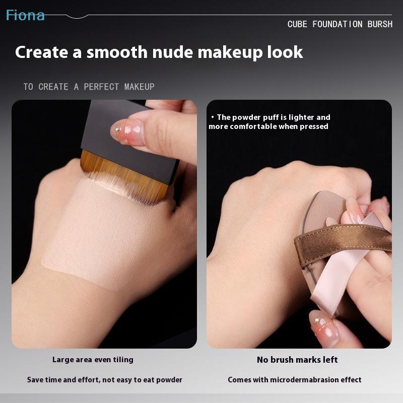 Portable Foundation Brush Set with Mirror Case - Travel Makeup Brush Kit