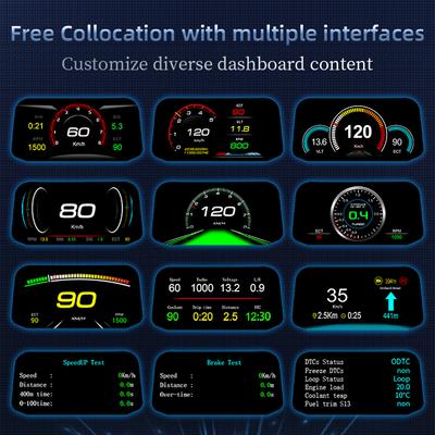 C3 Проекционный дисплей на лобовое стекло OBD GPD Двойная система Автомобильный спидометр Напряжение Температура воды Предупреждение о превышении скорости Электроника Тахометр Автомобильные аксессуары