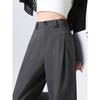 Women's High-Waisted Gray Wide-Leg Trousers - Spring/Autumn 2025 Collection