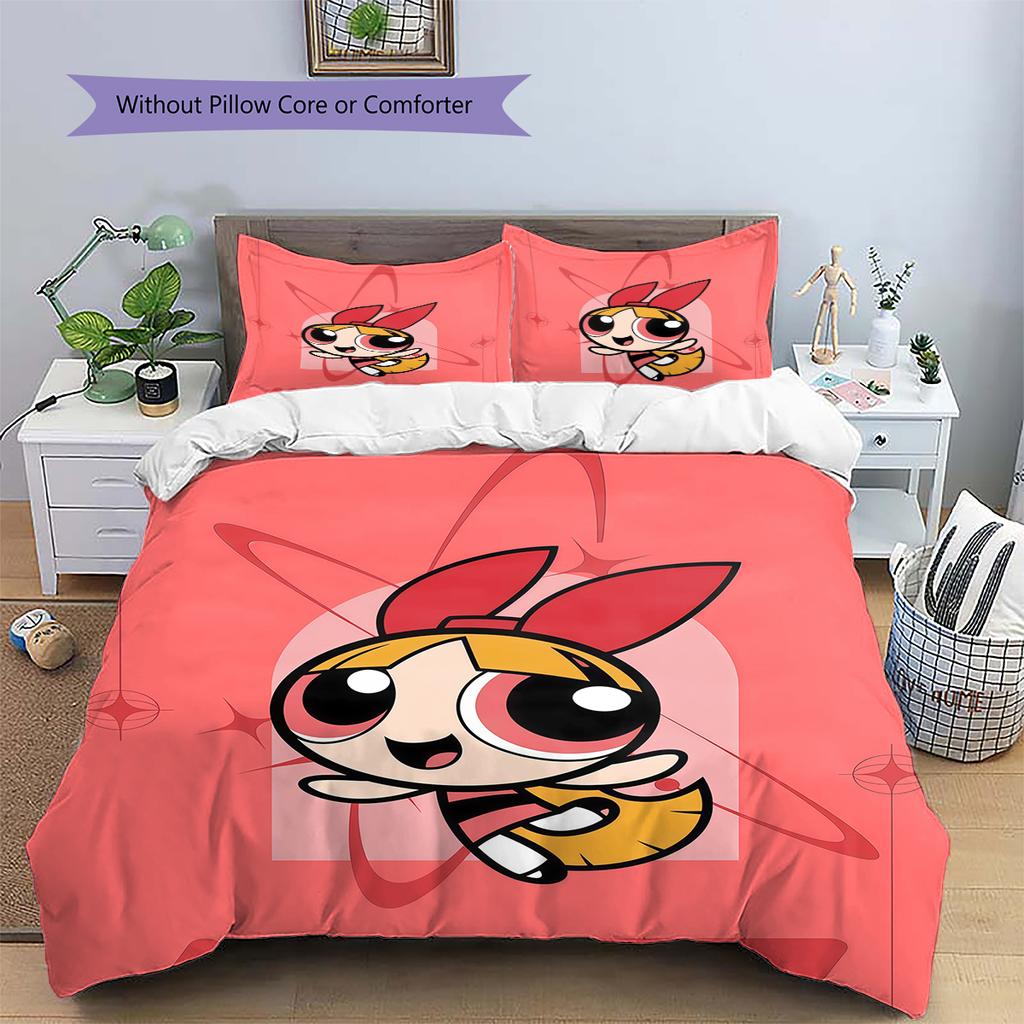 Powerpuff Girls Blossom Cute Duvet Cover & Pillowcases, Powerpuff Girls Fan Bedding, Ideal Gift.chl