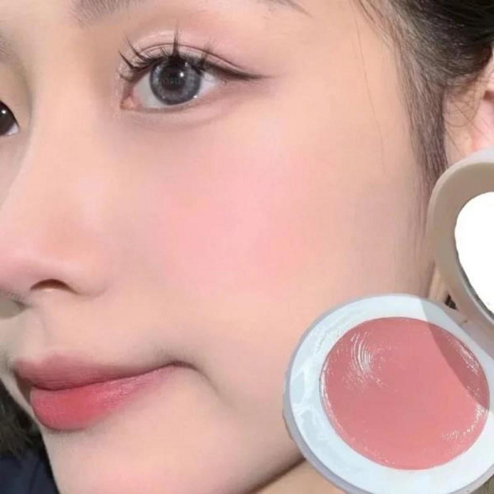Matte Solid Blush Peach Pink Complexion Brightening Waterproof Blusher Face Mineral Pigment Powder Cosmetic Tools, 1 Piece