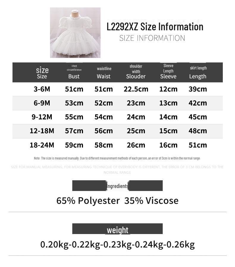 Комплект платьев для маленьких принцесс в европейском и американском стиле — сетчатая юбка и шапочка для крещения годовалого ребенка или празднования полнолуния