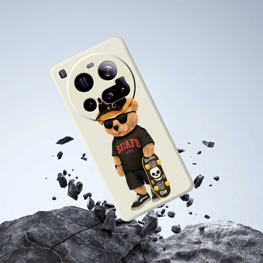 For Xiaomi 15 Ultra Case Cool Bear Pattern Printing Straight Edge TPU Phone Back Cover