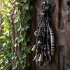 Vintage Copper Bell Wind Chimes Witch Door Decoration, Boho Sun Catchers, Retro Chime, Pentagram Star Moon Witchy Gift for Birthday Hanging