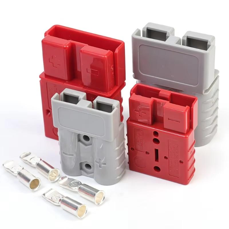 Universal 50A 120A 600V 2 Pin Connector High Current Battery Quick Charging Power Plug for Forklift Car RV Battery UPS Inverter