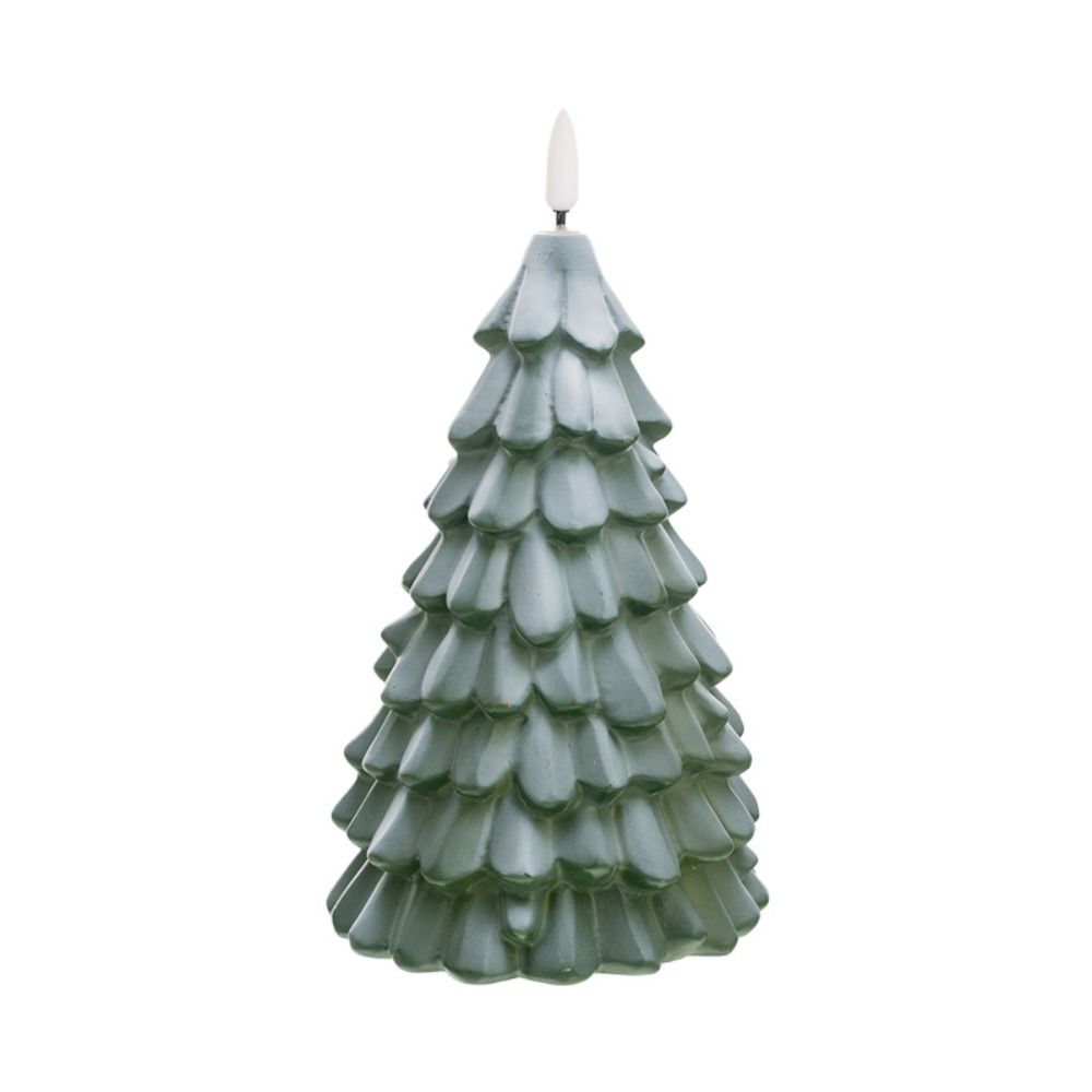 Green Christmas Tree Night Light Flameless Pillar Candles  Christmas Decoration