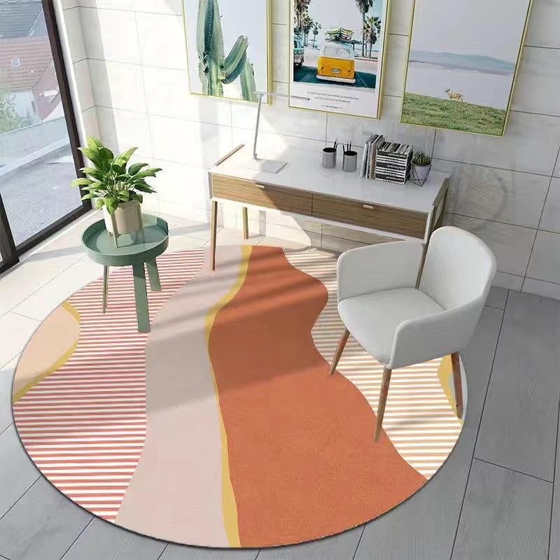 Цветные геометрические узоры, печатные узоры, круглые коврики, простые коврики для украшения дома, дверные коврики, коврики