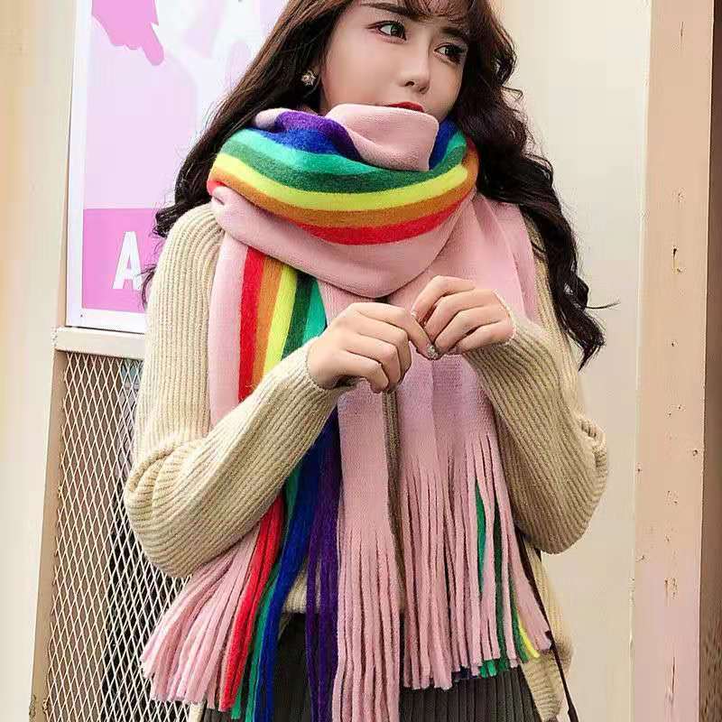 Women Plaid Scarves, Thickened Warm Scarves for Male and Female In Winter Warm Scarves