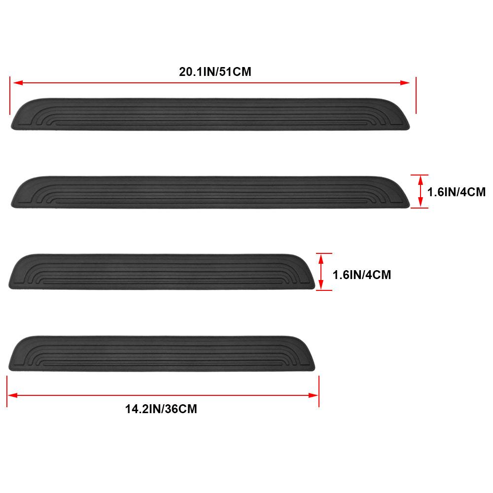 4 шт. резиновые накладки на пороги автомобиля, черные дверные панели, защитная накладка против царапин, внешние детали, аксессуары для декора автомобиля