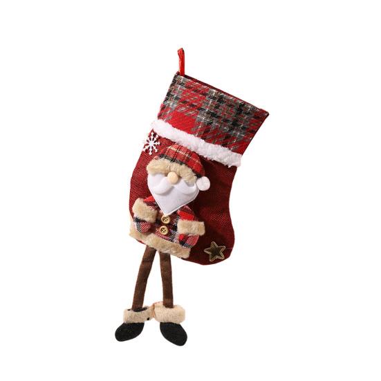 Christmas Stockings Large Plush 3D Santa Snowman Reindeer Bear Hanging Stockings for Mantel Tree Fireplace Holiday Party Decor